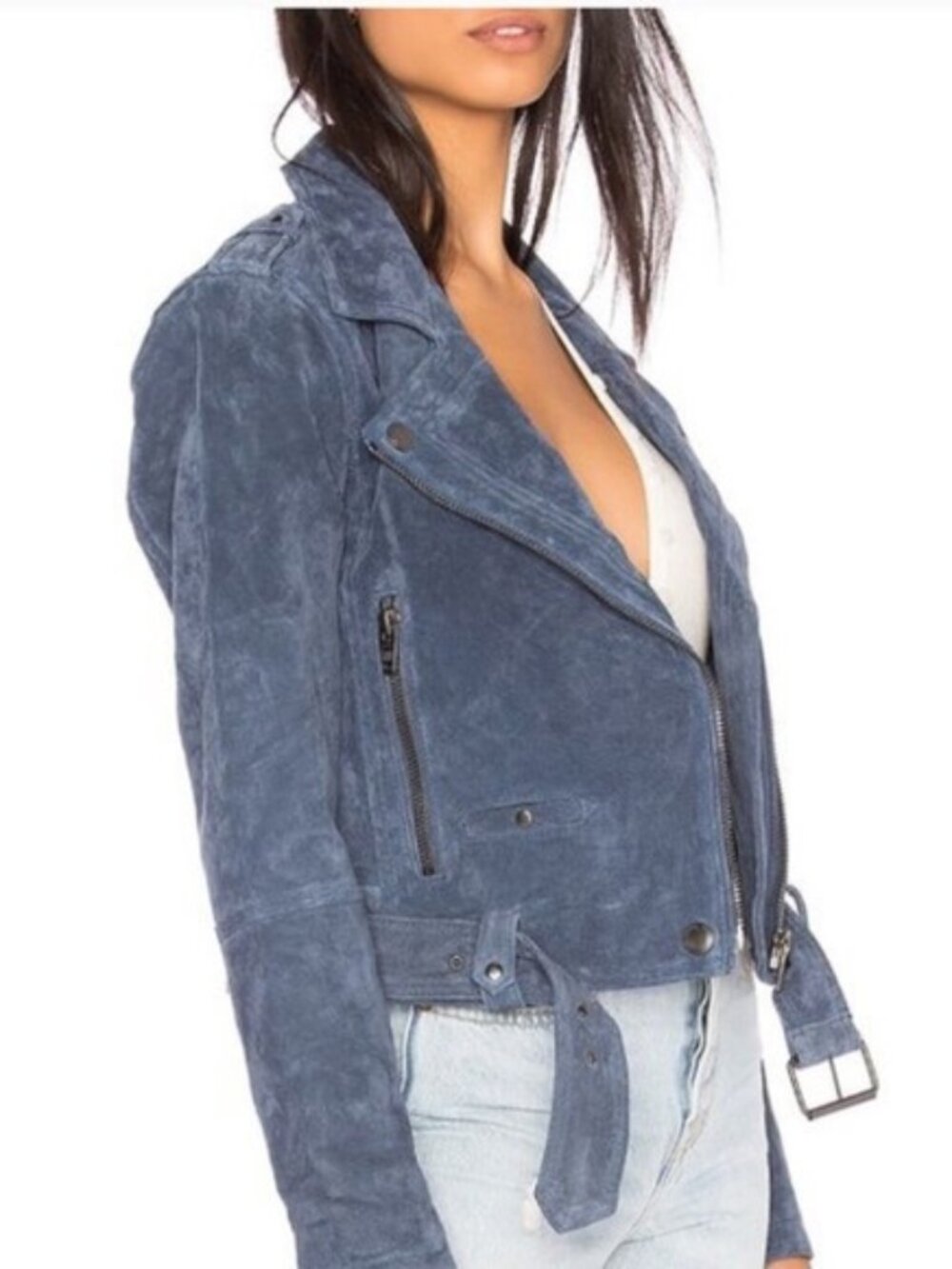 Blank NYC Charcoal Suede Moto Jacket - color is more like in my photos